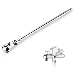 #SpringGlowUp WORKPRO 3/8" Drive Extra Long Flex Head Ratchet, 18 Inch Reach Quick Release CR-V Steel Ratchet Handle, CR-MO Head, Reversible Design, 72-Tooth
