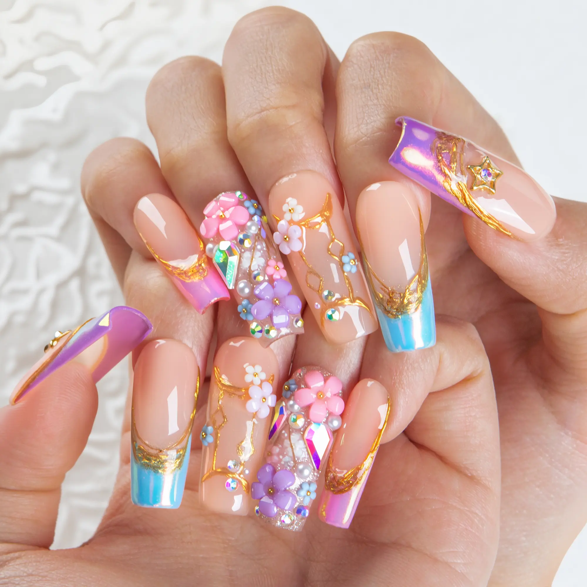 Lovful | Horoscope Zodiac Star Sign Series Handmade Acrylic Press-On Nails 10PCS Reusable Salon Quality Red & White Design #DealsForYouDays