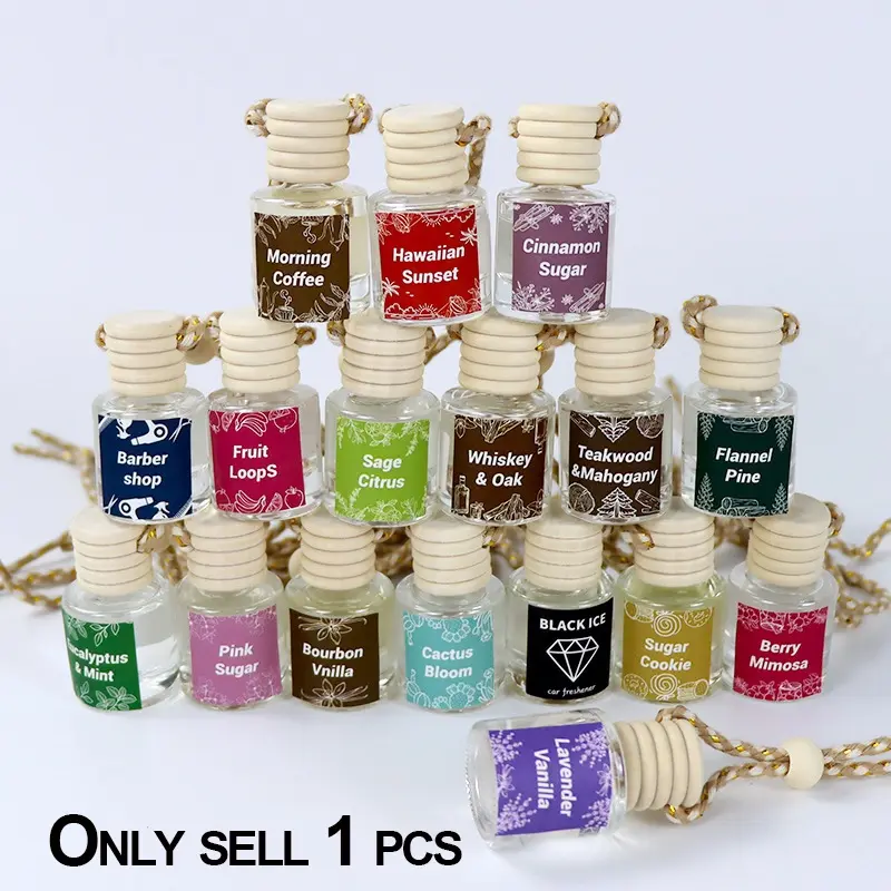 1 bottle, aromatherapy air freshener, hanging aromatherapy oil diffuser, refillable aroma diffusing bottle, Car interior diffusers, suitable for home, cars, and offices, with multiple fragrances, Aromatic Citrusy Scent