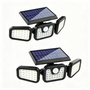 2 Pack Solar Motion Activated LED Lights with Remote Control – Outdoor Security Lighting for Garage, Driveway & Yard