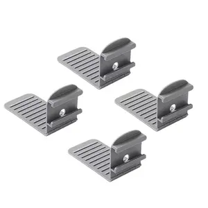 Invisible Non-Slip Bed Sheet Clips, 4-Pack No-Drill Adjustable Plastic Grips with Transparent Plates for Mattress Covers(Grey-4pcs)