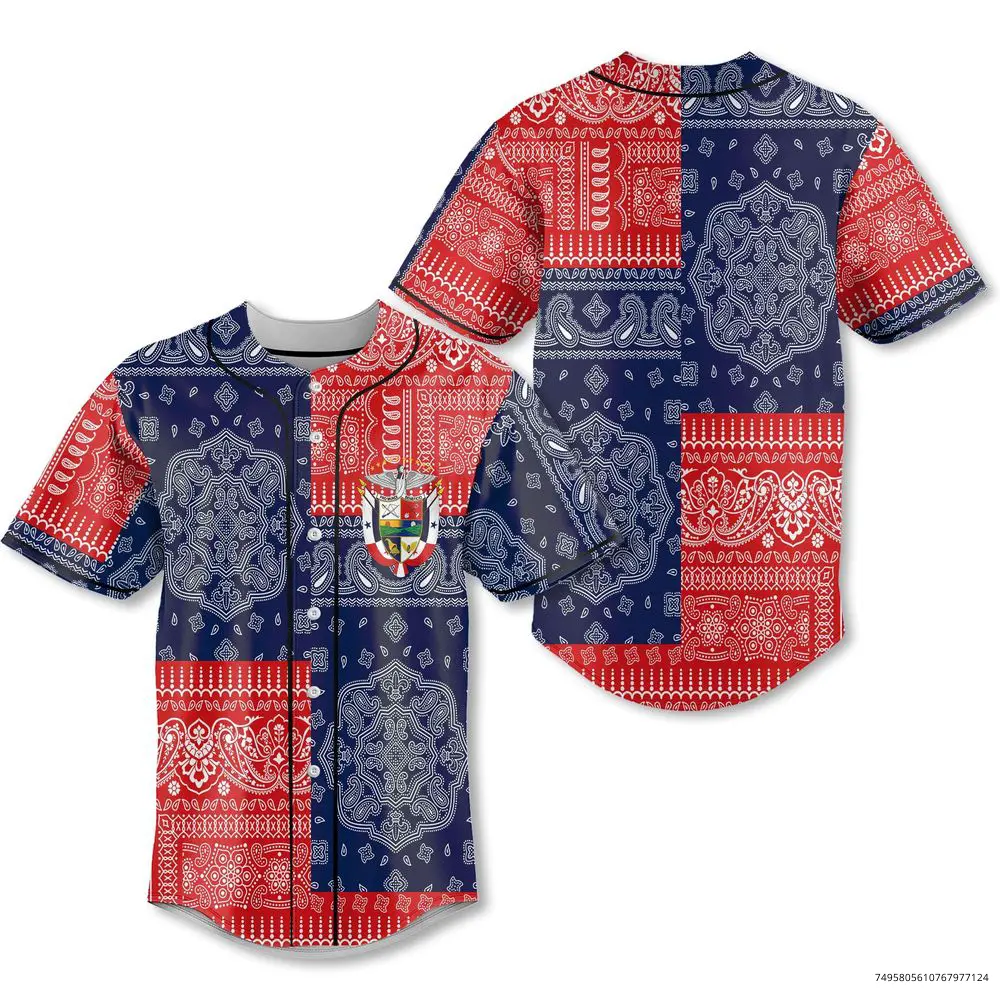 Panama Baseball Jersey Flag And Paisley Basic Style