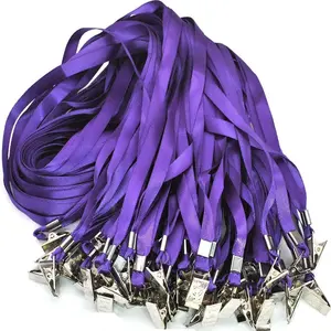 Lanyards 100 Pack Nylon Flat Badge Lanyard for Id Badge Name Tag (, 100 Pack)