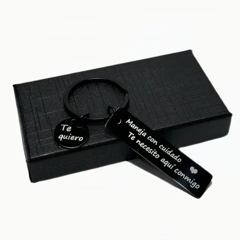 Spainish Stainless Steel Drive Safe Keychain - Sentimental Anniversary Gift for Boyfriend New Driver