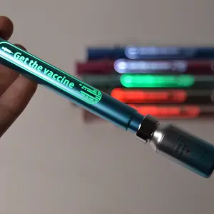 6 pack Luminous Vaccine Syringe Gel Pens Glow in the Dark 0.5 mm ink