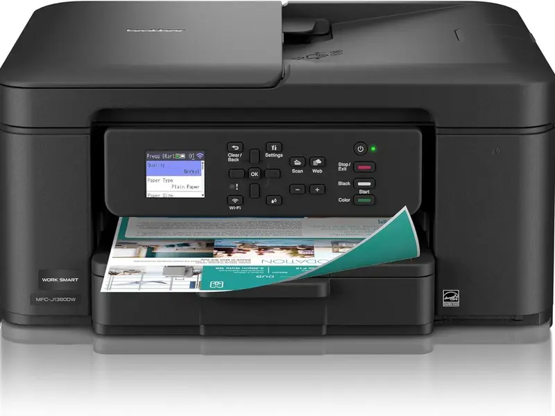 Work Smart 1360 Wireless Color Inkjet All-in-One Printer with Automatic Duplex Printing and 1.8” Color Display | Includes Refresh Subscription Trial(1) (MFC-J1360DW) (Uses LC501 Series Inks)