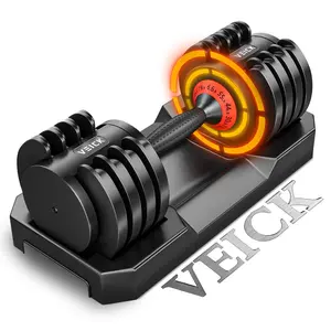 55 lbs Adjustable Dumbbell, Fast Adjust Weight Dumbbell with Anti-Slip Turning Handle for Men Women, Dumbbell with Tray for Home Gym Full Body Workout Fitness