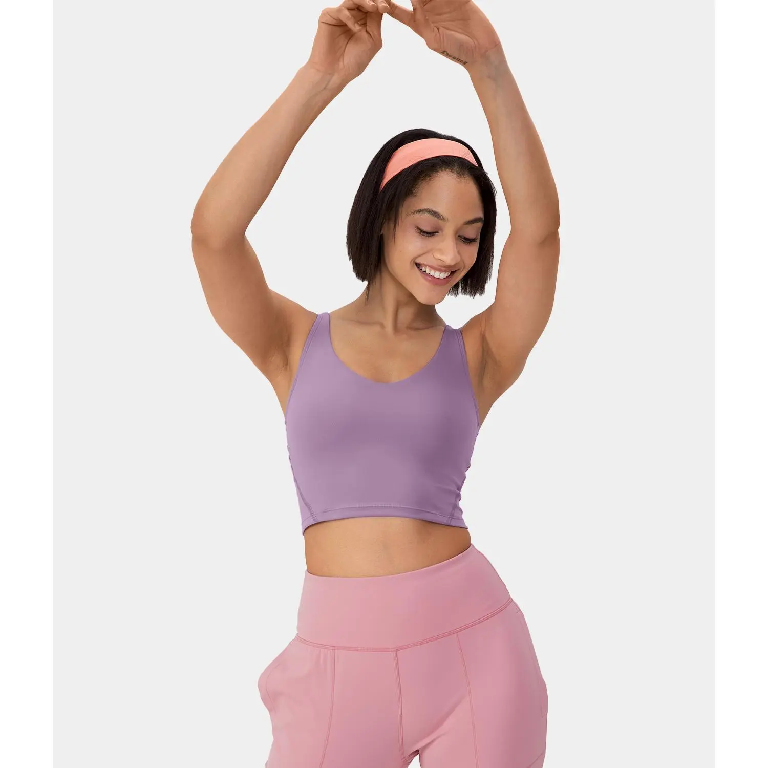 Halara Padded V Neck Cropped Yoga Tank Top