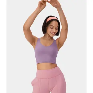 Halara Padded V Neck Cropped Yoga Tank Top