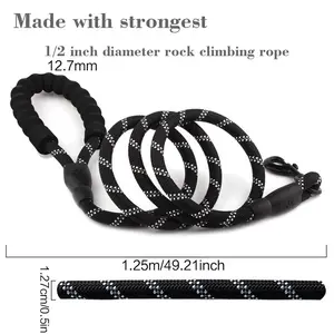 1.8m/71inch Heavy Duty No pull dog Leash for Large Dogs, Chew Resistant Reflective Rope Lead with Comfortable Padded Handle, Durable Outdoor Training Leash for Anti-Pull Control and Night Safety.