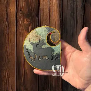 Southern Fried Designs Camo deer with orange accents Car Freshie