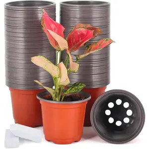 100-Pack 4 Inch Plastic   Pots Come with 100 count  Labels, Seedling Flower  Container and Seed Starting Pots