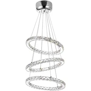 CWI Lighting Ring LED 16 inch Chrome Chandelier Ceiling Light 5080P16ST-3R