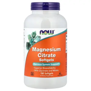 NOW Foods Magnesium Citrate, 180 Softgels (133 mg per Softgel)