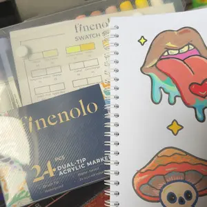 FINENOLO 24/48/72 Dual Tip Acrylic Paint Markers, Brush Tip Acrylic Paint Pens Set, Double Ended Drawing Art Pens For Rock, Ceramic, Wood, Canvas, Plastic, Glass, Stone, DIY Crafts Gift, Metallic, Storage Box, Easter gifts, egg decorations