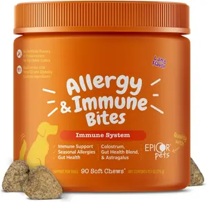 Dog Allergy Relief Chews, Dog Probiotics for Itchy Skin and Ears, 120ct