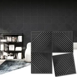 33-Pack  Wall Panels for Interior Wall Decor, Textured Accent Wall Paneling for Living Room, Bedroom, TV Wall Background, 12"x12" Black