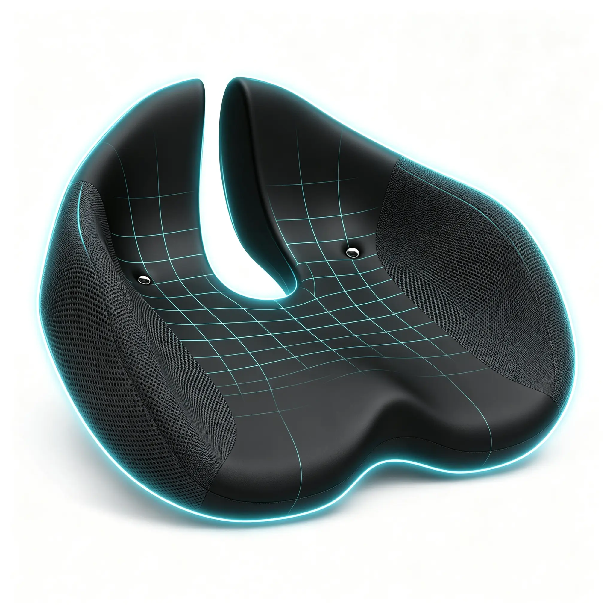 NPET SC040 Ergonomic Memory Foam Seat Pad, Extra Dense Foam Sitting Cushion for Office Chairs, Car Seats & Wheelchairs, Contoured Hip Support Cushion, Black