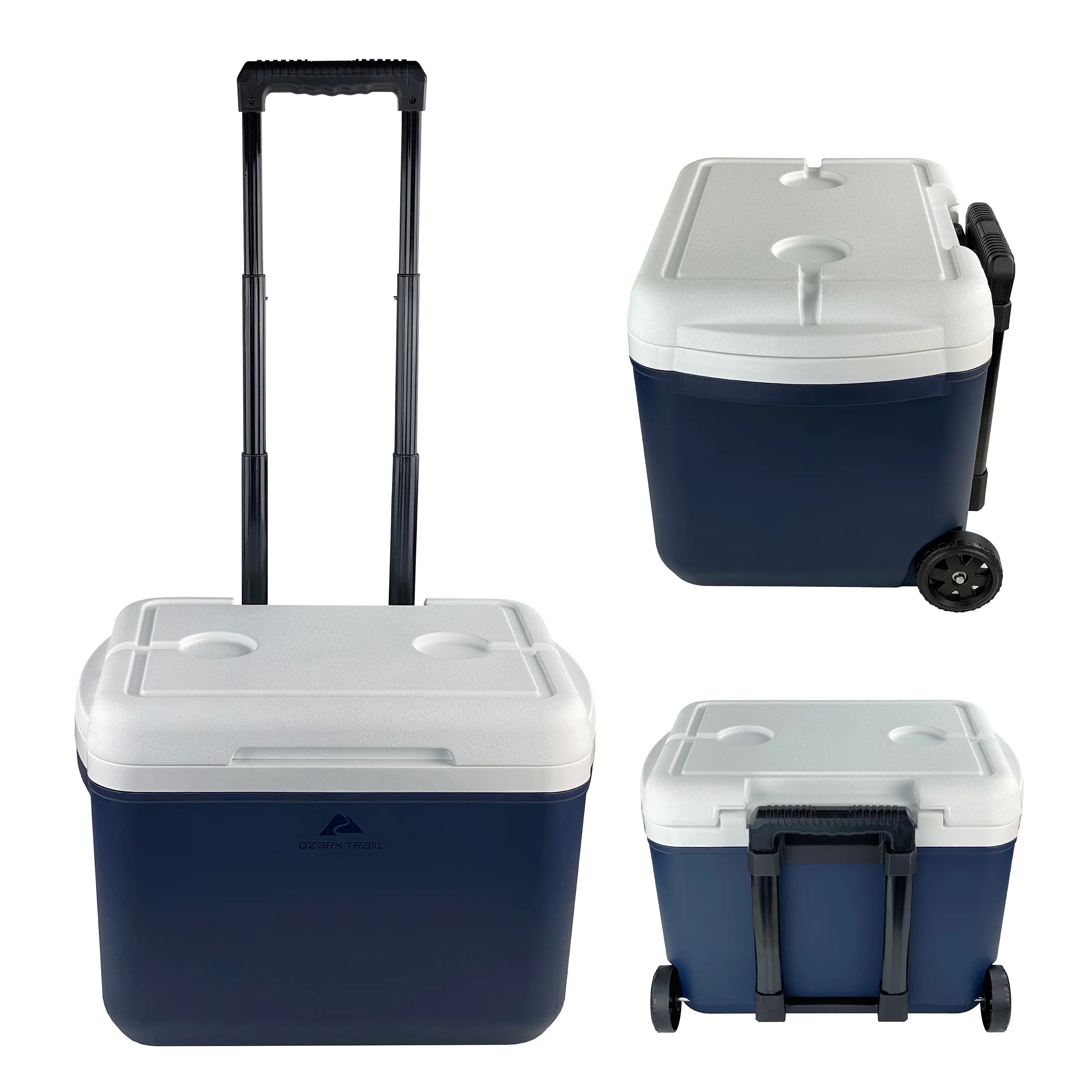 30 qt 42-Can Hard-Sided Wheeled Cooler, Blue 30 qt 42-Can Hard-Sided Wheeled Cooler, Blue