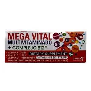 Mega Vital Edible Liquid Healthcare Dietary Supplement, Multivitamin with B12 Complex