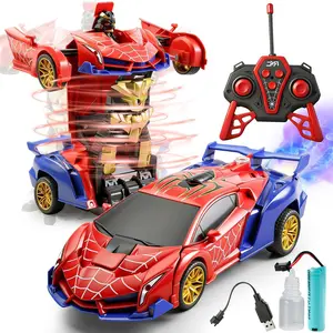 Remote Control Transform Car Toy for Kids, 2.4GHz Spider RC Robot Racing Car with One-Button Deformation and 360° Rotation