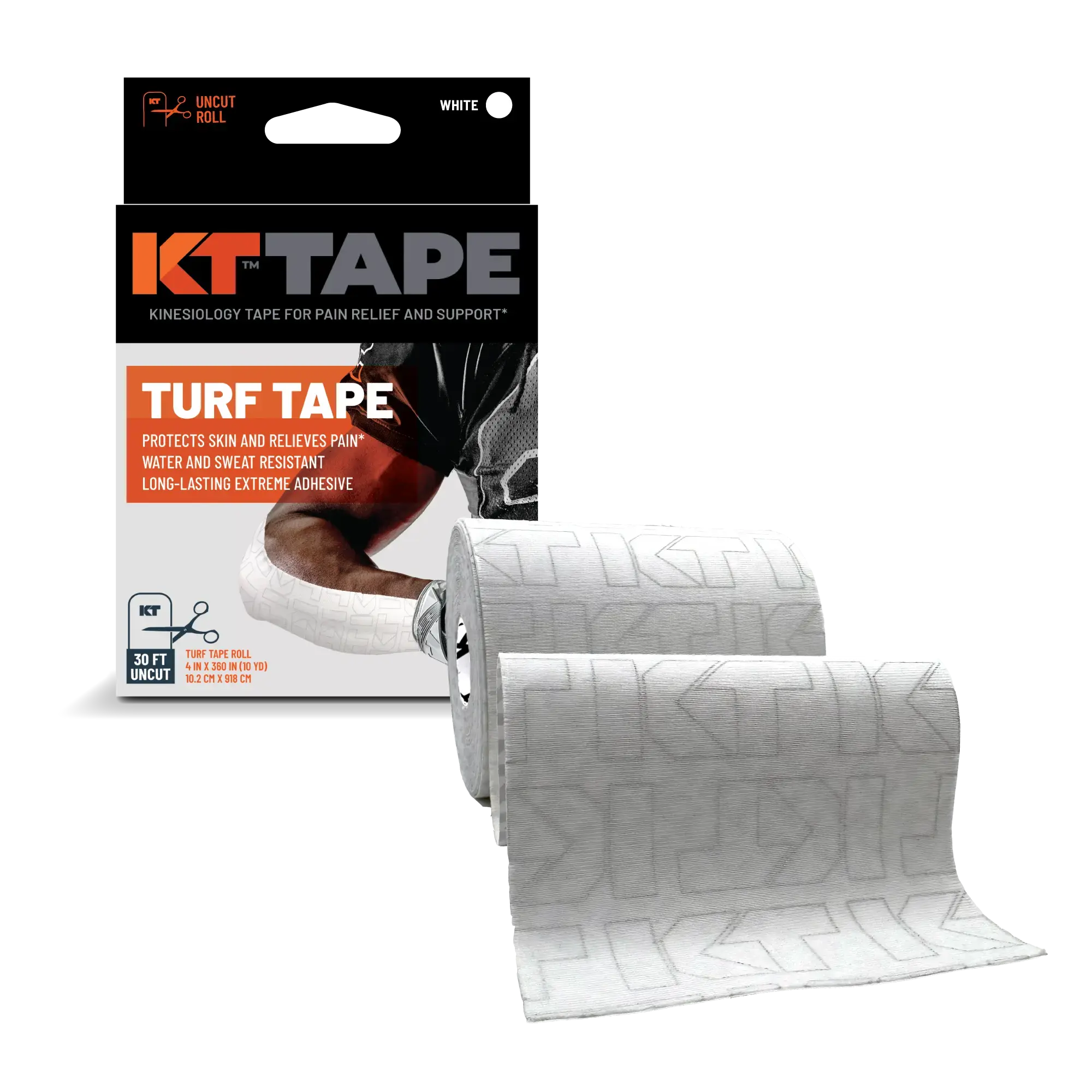 KT Turf Tape - Football Tape with Turf Burn Protection & Kinesiology Benefits - Long Lasting Synthetic Fabric - Sweatproof