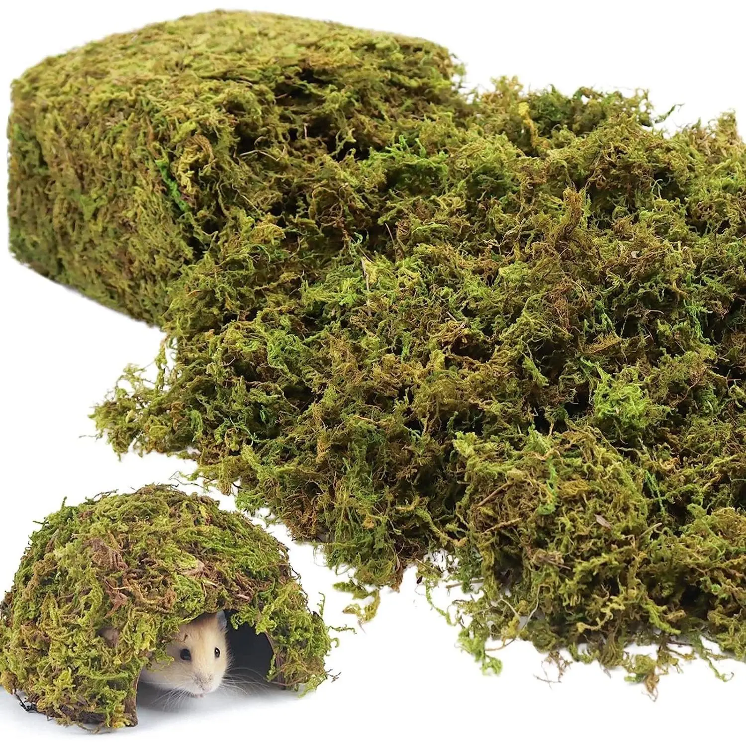 1.3LBS Artificial  Moss for   Indoor-  Faux Craft Moss for Potted ,  Green Moss Forest Moss for Hamsters -Landscape Terrariums Centerpieces Decor