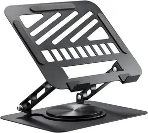 Laptop Stand for Desk Adjustable Computer Stand 360 Rotating Laptop Stand with Hollow Ventilation Board Large Weight Capacity Laptop Riser Adjustable Height Laptop Stand for All 10" - 17'' Laptops