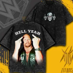 Stone Cold WWE head 2 premium acid washed WWE tee, Wrestling lover tee, wrestling outfit, sports shirt, WWE tee, workout tshirt wwe merch 3BG 6S3