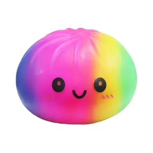 Giant 25cm/9.8 Inch Dumpling Squishy Collectible, Adorable Rainbow Cartoon Squishy Toy, Soft Ornament for Collection and Decoration