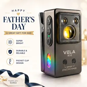 Father's Day Gifts - Vela EDC Flashlight, 270lm Mini LED Torch with Magnetic Clip & 5 Light Sources (RGB/UV), USB-C Rechargeable IPX4 Waterproof Aluminum Clip-on Light