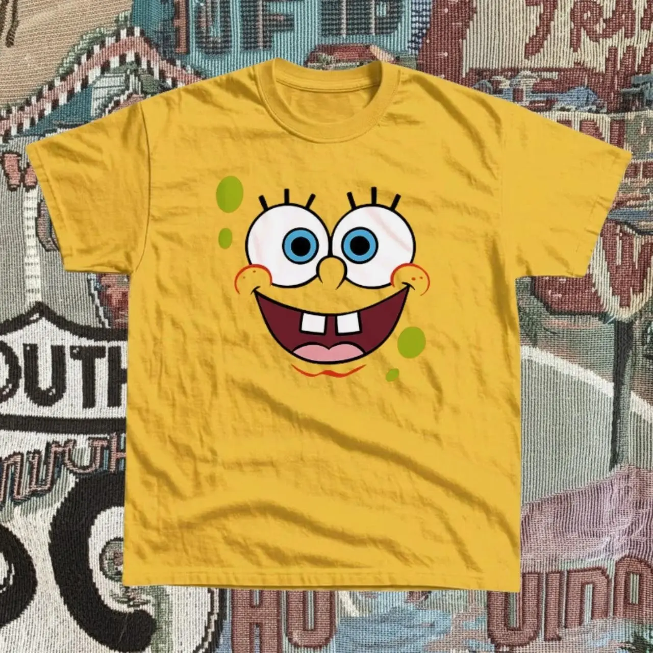 SquarePants Graphic Tee, Cartoon T-Shirt, Unisex Cotton Shirt, Fun Casual Graphic Top