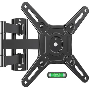 Fully adjustable TV wall mount, suitable for most 14-42inch LED LCD flat-screen TVs and monitors, can rotate, tilt, and extend, with a maximum VESA size of 200x200 mm and a load capacity of up to 44 pounds