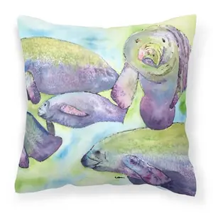 Carolines Treasures  Manatee Fabric Decorative Pillow, 14 x 3 x 14 in.
