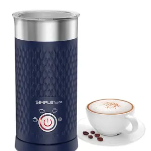 SIMPLETASTE Espumador de leche, vaporizador de leche eléctrico 4 en 1, máquina automática de espuma fría y cálida y calentador de leche para latte, capuchinos, macchiato