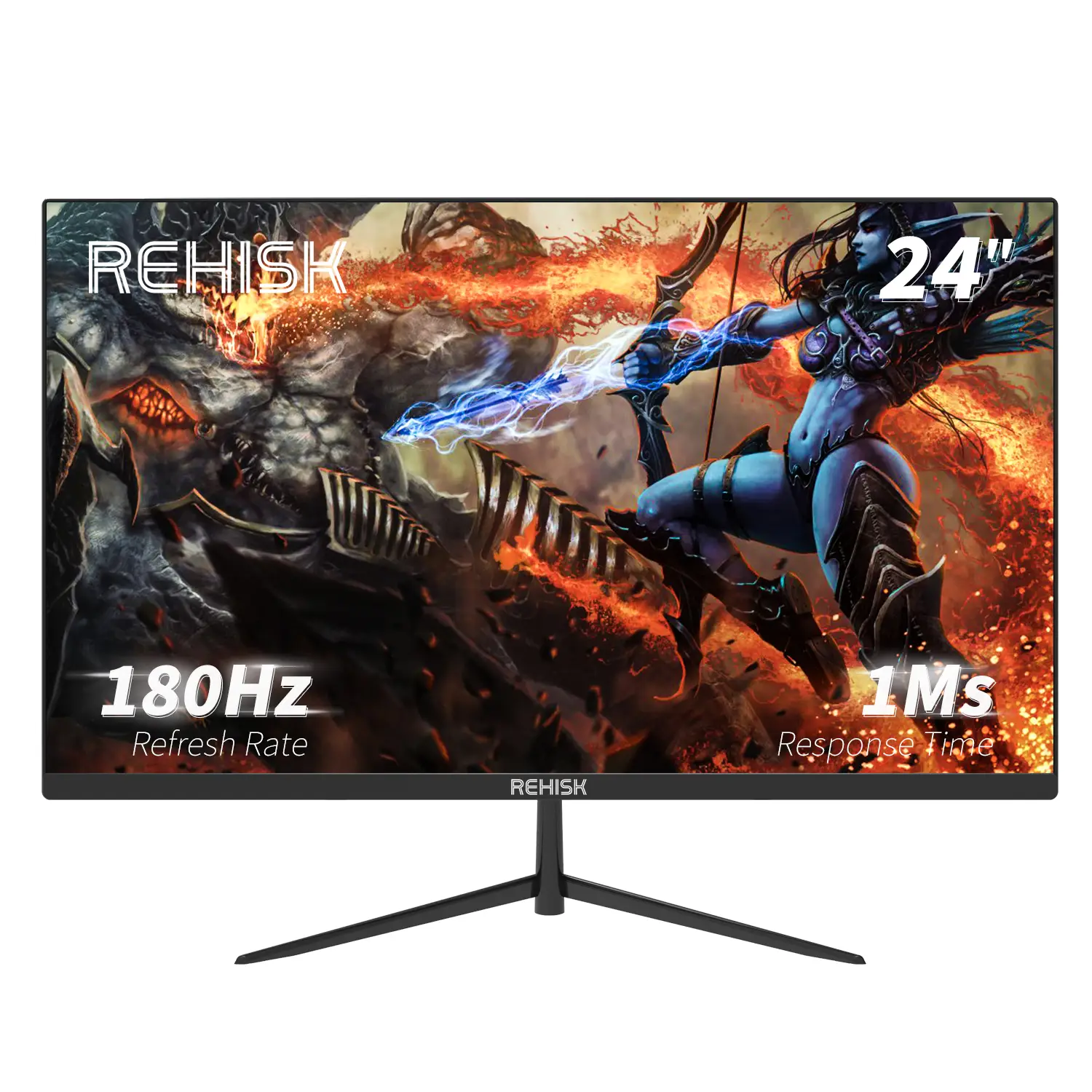 New 24-inch Gaming Monitor 180Hz Refresh Rate 1ms Response Time FHD IPS Panel AMD FreeSync Built-in Speakers Borderless Design for Multi-Monitor Setup