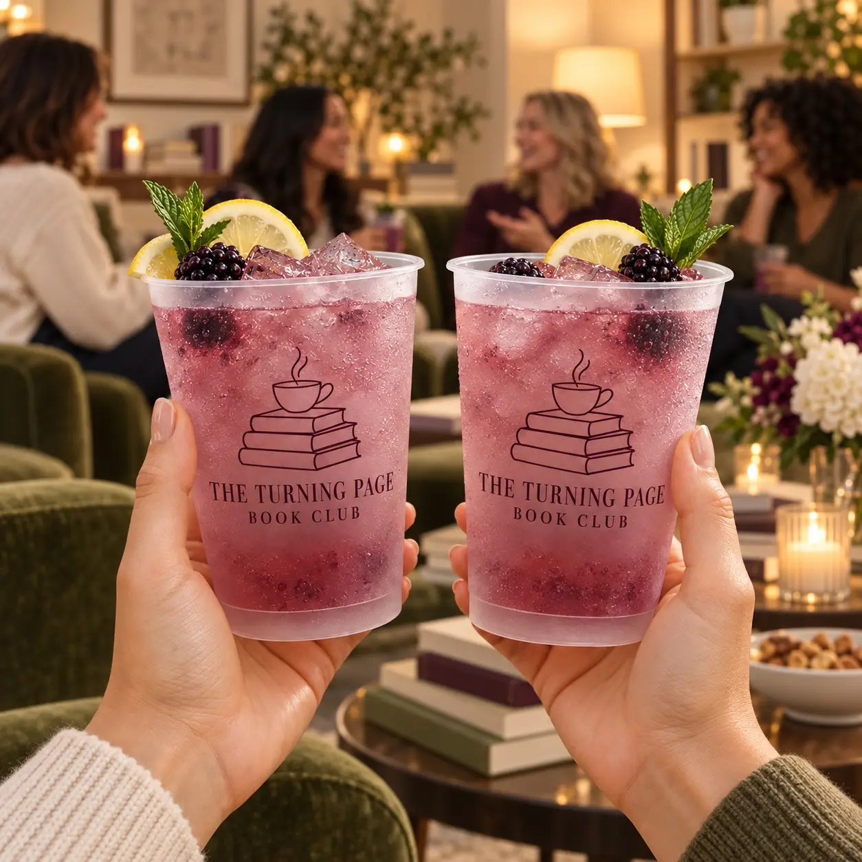 [Made-to-Order] Personalized Book Club Cups, Custom Reading Group Name, Frosted PP Party Cups