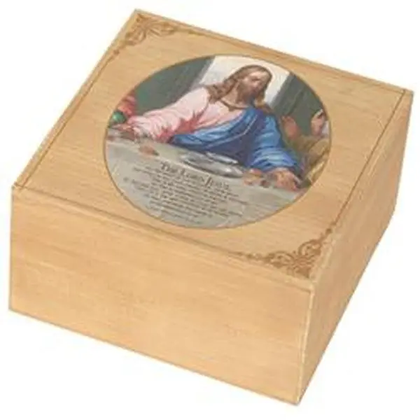 Dicksons WOODBOX-133 MDF Keepsake Box, The Last Supper Themed Home Organiser with Compartment for Home Storage