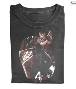The Resident Evil Leon Shirt, Dr. Pepper Collaboration Shirt, Gamer Tee, Vintage Video Game Shirt, Leon S. Kennedy Shirt, Retro Gamer Apparel, Horror Game Shirt