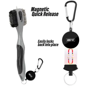 Magnetic Oversized Golf Club Cleaning Brush - 2x Bigger Brush Head with Quick Release