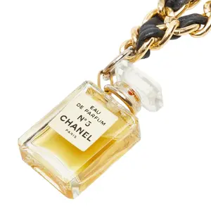 Pre-owned CHANEL Glass Small Leather Goods NO5 Perfume Bottle Necklace