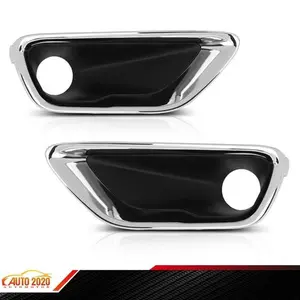 Pair Chrome Fog Light Cover Lamp Bezel Trims Fit For 2016-20 Jeep Grand Cherokee