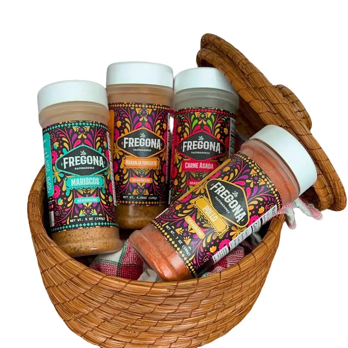 La Fregona (4Pack) Seasonings | Pollo, Carne Asada, Mariscos & Naranja Pimienta