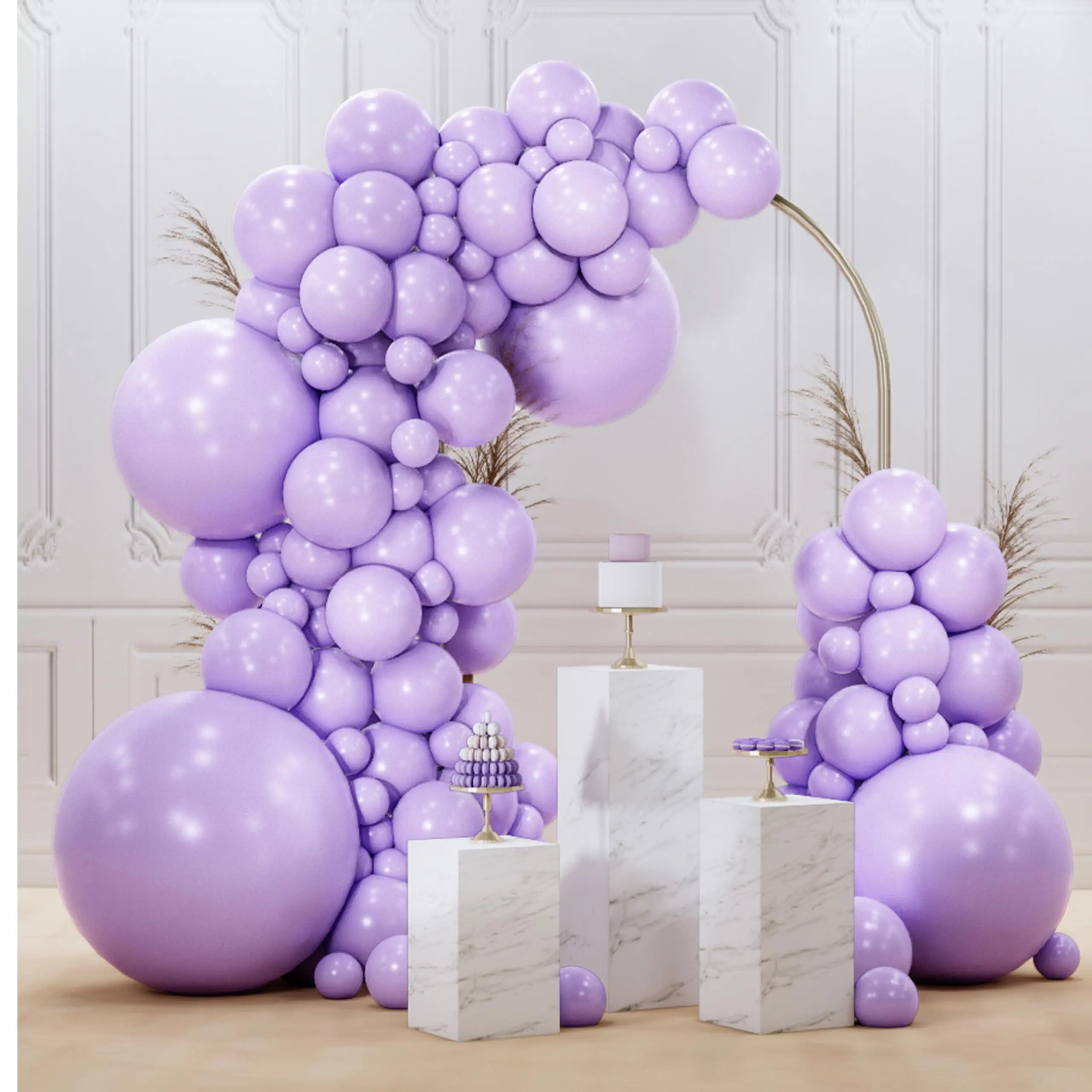 PartyWoo Lavender Blow Up Balloons, 99pcs Light Pastel Purple Lilac Different Sizes (36,18,12,10,5 in) - Birthday-Themed Balloons for Baby Shower, Princess Party Decorations Purple-Q10
