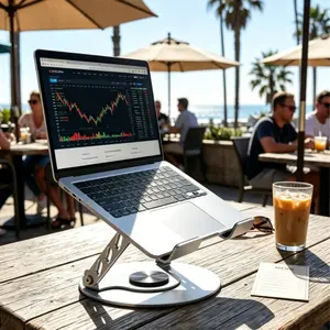 360° Rotating Laptop & Tablet Stand – Adjustable Foldable Carbon Steel Desk Stand, Portable Multi-Angle Holder for Laptop, iPad, Tablet & Phone (4.7-12.9”), Anti-Slip Desktop Stand for Office, Gaming, Study, Home Desk Setup, Laptop Accessories