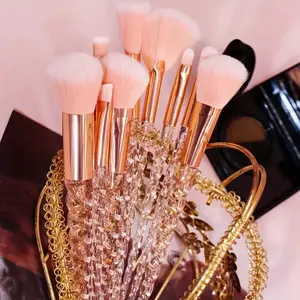 10-Piece Unicorn Makeup Brush Set, Crystal Handle Concealer Brushes, Colorful Spiral Design, Soft Makeup Brushes, Perfect for Beauty & Cosmetic Use, Makeup Brush Kit