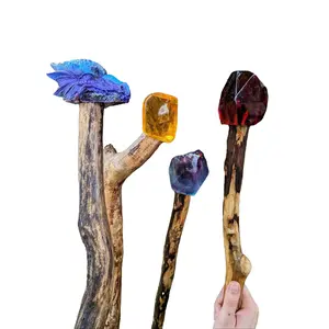 Custom Wizard Staff Walking Stick Cosplay Staff Cane Rustic Wood Staff Hand Carved Staff Hiking Stick Mage Staff Magic Staff GM Gifts TTRPG