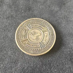 Volunteer Firefighter Commemorative Coin Replicas, Collectible Fire Department Memorabilia, Ideal Gift for Emergency Services Enthusiasts