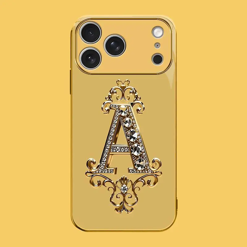 Suitable for [iPhone 17 Pro] high-end phone case🥰，Features a premium-look printed design—not actual 3D diamond studs—with all 26 letters available for you to choose from，drop-resistant and fingerprint-resistant YM99