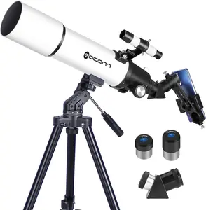 Telescopes for Adults Astronomy, 80mm Aperture 600mm Refractor Telescope for Kids & Beginners, Compact and Portable Travel Telescopio with Backpack